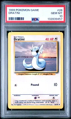 Dratini 26/102 Base Set PSA 10 GEM MINT FRESH CERT Graded Pokemon TCG 1999 WOTC - Image 3