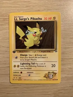 Pokemon TCG Vintage 1ST EDITION Lt. Surge's Pikachu 81/132 - Gym Heroes NM - Image 1