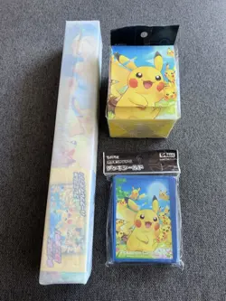 Pokemon Card Pikachu Large Collection Playmat Deck Shield Cas Japan - Image 1