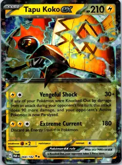 Pokemon Card 068/182 Tapu Koko ex Double Rare Paradox Rift - Image 1
