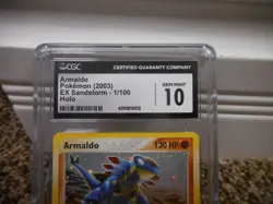 Armaldo EX Sandstorm cgc 10 GEM MINT 2003 HOLO 1/100 Pokemon psa card E-Reader - Image 2