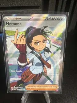Pokemon TCG Nemona Trainer Paldean Fates Full Art Holo Ultra Rare Card 229/091 - Image 1