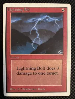 English - MTG Lightning Bolt - HP - Unlimited Edition - Image 1