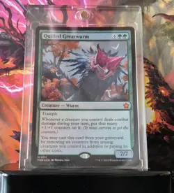 MTG Foundations - 0111 Quilled Greatwurm FOIL NM (Pack-To-Sleeve) - Image 1