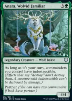 Anara, Wolvid Familiar Commander Legends (CMR) 214 MTG Regular - Image 1