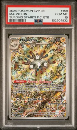 Magneton Pokemon Center Stamped Surging Sparks Promo #159 PSA 10 - Image 1
