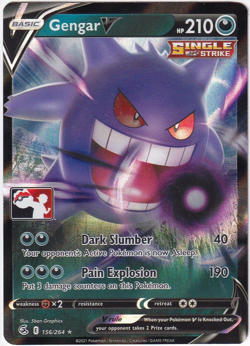 Gengar V 156/264 Prize Pack Series Pokemon Play! Stamp Promo Mint Condition - Image 1