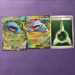 Mega Venusaur Ex 3/132 + Venusaur Ex 3/165 + Holo Energy Bonus Pokemon MINT LOT - Image 1