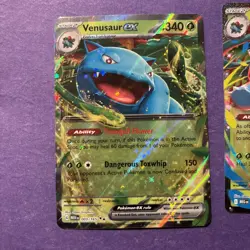 Mega Venusaur Ex 3/132 + Venusaur Ex 3/165 + Holo Energy Bonus Pokemon MINT LOT - Image 2