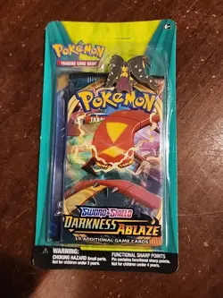 Pokemon Sun & Moon Darkness Ablaze Blister Pack 2 Boosters With Mawile Pin! - Image 1