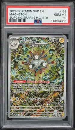 Pokemon Center Magnet Magneton #159 PSA 10 Surging Sparks Promo - Image 1