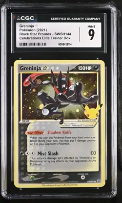 2021 POKEMON CELEBRATIONS PROMOS #SWSH144 GRENINJA GOLD STAR CGC 9 MINT - Image 1