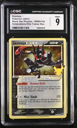 2021 POKEMON CELEBRATIONS PROMOS #SWSH144 GRENINJA GOLD STAR CGC 9 MINT - Image 1