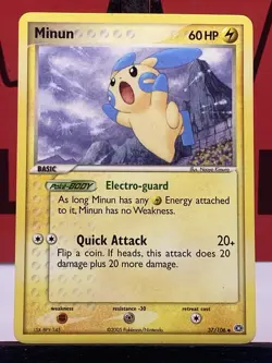 Minun 37/106 Emerald Pokemon TCG Regular Uncommon 2005 MP - Image 3