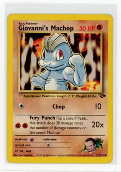 Pokemon Gym Challenge #072/132 Giovanni's Machop - Image 1