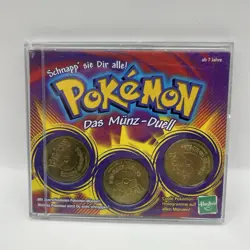 Vintage Hasbro Pokemon Battling Coin Game (German) Magneton Omanyte Meowth - Image 1
