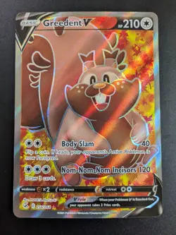 Greedent V Ultra Rare Full Art 256/264 - Pokemon TCG Fusion Strike - MINT / NM - Image 1