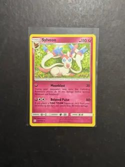 Sylveon 155/236 Non Holo Rare Pokemon Card Sun & Moon Cosmic Eclipse SM PTCG NM - Image 1
