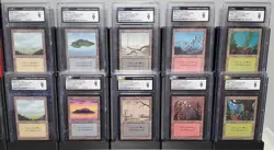 CGC Graded Mint 9 - Limited Edition (Alpha) - Complete 10 SLAB Basic Land Set - Image 1