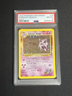 Pokemon TCG Sabrina's Gengar 014/132 Gym Heroes Holo PSA 8 NM/MINT - Image 1