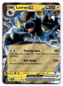 Luxray ex 68/167 RR - ERROR/MISCUT Pokemon TCG SV06: Twilight Masquerade NM - Image 1