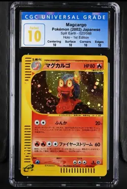 Pokemon Japanese Magcargo Holo Rare 1stEd Split Earth CGC PERFECT 10 POP 1 SWIRL - Image 1