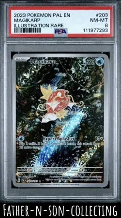 MAGIKARP PALDEA EVOLVED PSA 8 203/193 Holo Illustration Rare Card SV02 Free Ship - Image 1