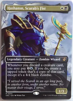 Hashaton, Scarab's Fist [New, Near Mint] Borderless Art {Aetherdrift MTG} - Image 1