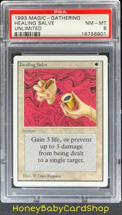 MTG Unlimited Edition 1993 Healing Salve PSA 8 NM/MT Old School 93/94 - Image 1