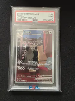 2024 POKEMON SFA EN-SHROUDED FABLE ILLUSTRATION RARE #078 PERSIAN PSA 9 - Image 1