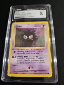 Pop 33 Pokemon TCG Gastly 1st Edition Base Set, Shadowless, 50/102 CGC 10 - Image 1
