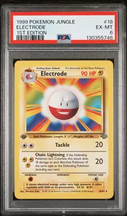 1999 POKEMON JUNGLE 1ST ED #18 ELECTRODE PSA 6 - Image 1