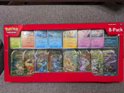 New & Sealed Pokemon TCG Prismatic Evolutions Costco Mini Tins 8 Pack - Image 1