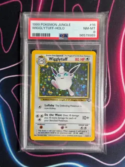 1999 POKEMON JUNGLE #16 WIGGLYTUFF - HOLO PSA 8 - Image 1