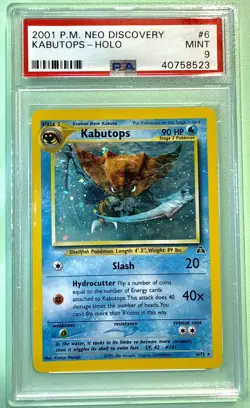 PSA 9 Kabutops - 6/75 - 2001 Pokemon Neo Discovery Unlimited Holo WOTC - Image 1
