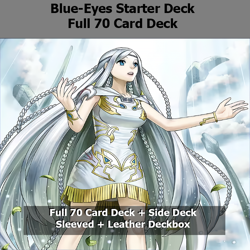 Yu-gi-oh Blue Eyes White Dragon Deck - Tourney Ready - Sleeve + Leather Deck Box - Image 1