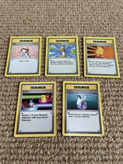 1999 Pokemon Unlimited Base Set Trainer Card Bundle, x6 Unique Cards Joblot GC - Image 1