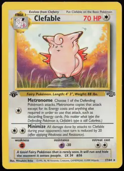 Clefable [1st Edition] #17 Jungle Pokemon Card - Image 1