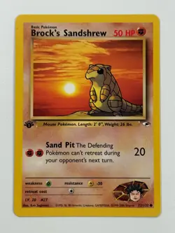 Pokemon Cards Brock's Sandshrew 72/132 1ST EDITION Gym Heroes WOTC Common - Image 1