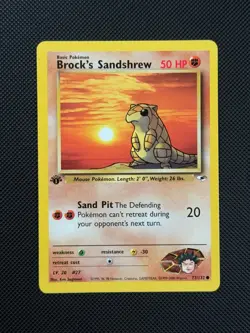 Pokemon Cards Brock's Sandshrew 72/132 1ST EDITION Gym Heroes WOTC Common - Image 2