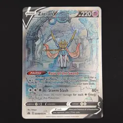 Pokemon TCG Card Zacian V GG48/GG70 Crown Zenith: Galarian Gallery Holo - NM - Image 1