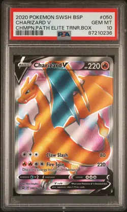 2020 Pokemon Black Star Promo SWSH 050 Charizard V Champions Path - PSA 10 - Image 1