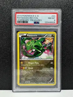 2013 POKEMON B&W LEGEND TREASURES #93 RAYQUAZA-HOLO PSA 8 - Image 1
