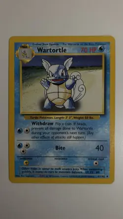 Pokemon TCG Wartortle 042/102 Base Set Unlimited Non-Holo Regular LP - Image 3