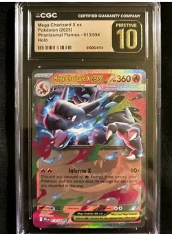 Pokemon Mega Charizard X ex #013/090 ENGLISH Phantasmal Flames CGC 10 Pristine - Image 1