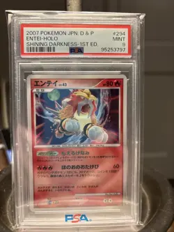 2007 Entei Holo 1st Edition DPBP#294 Shining Darkness Pokemon PSA 10 Japanese - Image 1