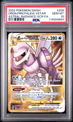 2022 POKEMON SWSH SECRET #208 FULL ART/ORIGIN FORME PALKIA VSTAR PSA 10 - Image 1