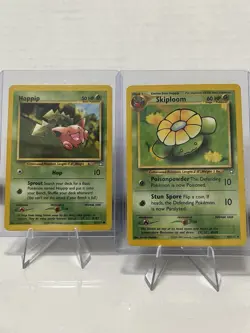 Hoppip 61/111 Skiploom 49/111 Neo Genesis 2 Pokemon Card WOTC LP Nice - Image 1