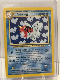 SEAKING 37/64 - Neo Revelation - VINTAGE WOTC Pokemon Card - UNLIMITED - NM - Image 1
