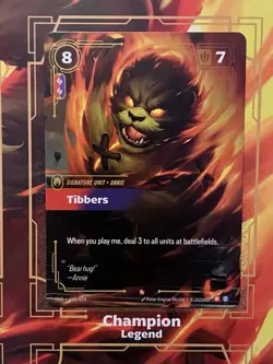 Tibbers Riftbound Origins TCG Card NM Proving Grounds Exclusive - Image 1